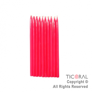 VELA 2294 ROSA FLUO COMUN PORTAVELA x 10